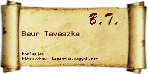 Baur Tavaszka névjegykártya